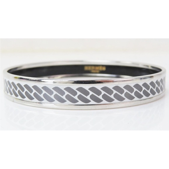 Hermes Silver and Black Men's Bracelet - Picture 2 of 10